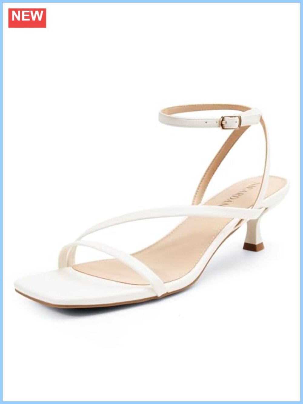Kitten Heel Sandals Square Open Toe Ankle Buckle Dress Heels